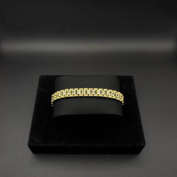 Men Diamond Cut 8mm Bracelet 14k Gold Plated