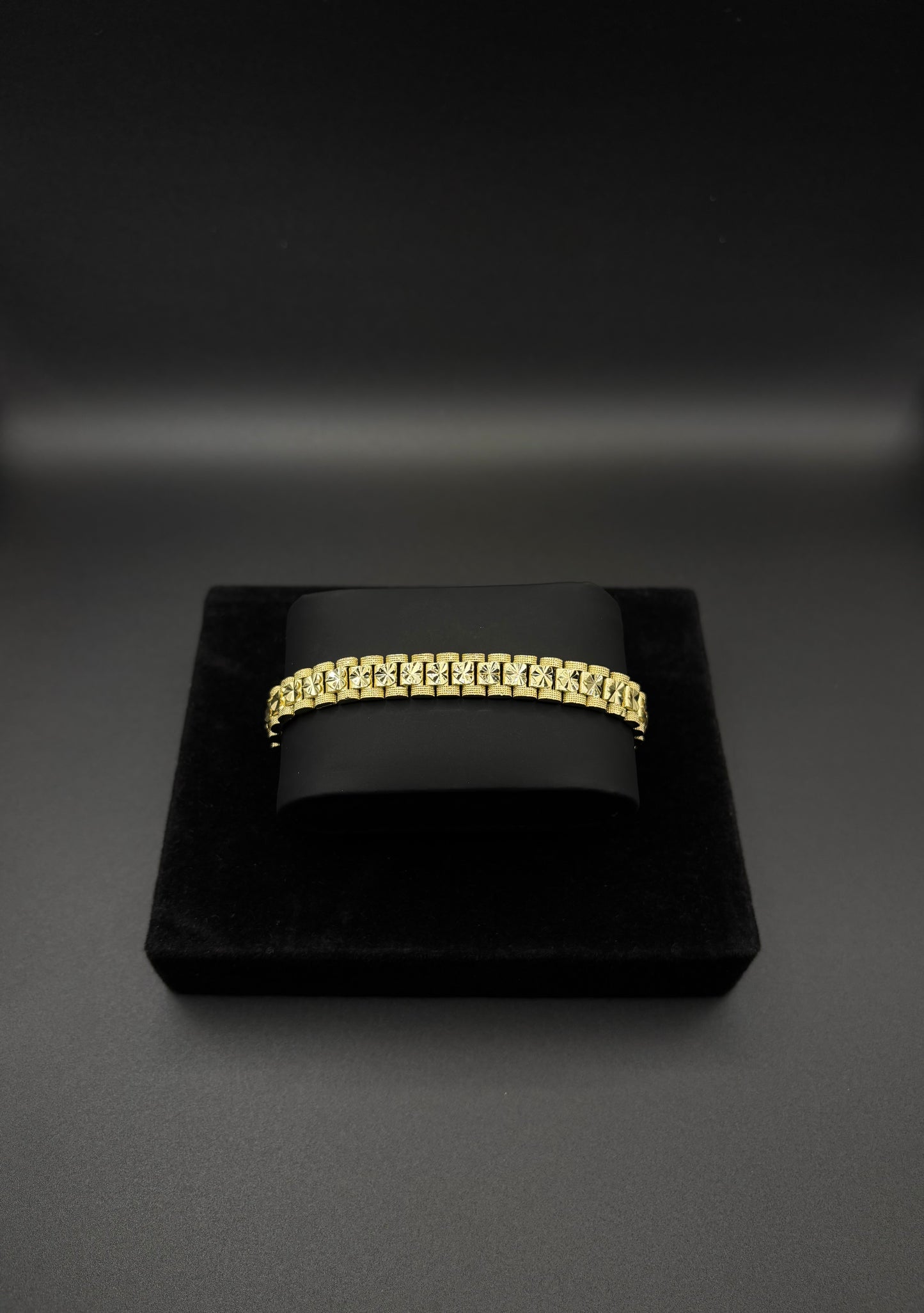 Men Diamond Cut 8mm Bracelet 14k Gold Plated