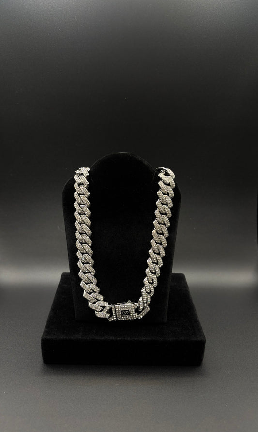 Men CZ Diamond 20 Inch Necklace 14k Gold Plated