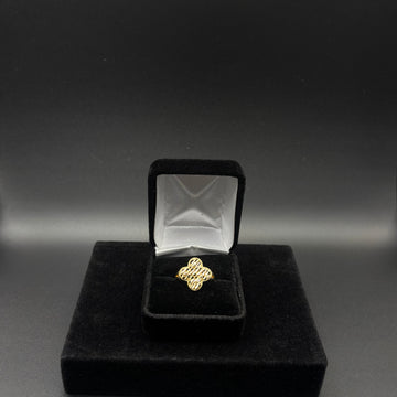 Women Nugget Clover 14k Gold Plated Ring