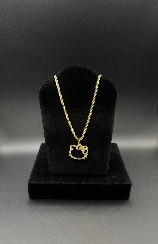Women HK Pendant & Chain 14k Gold Plated