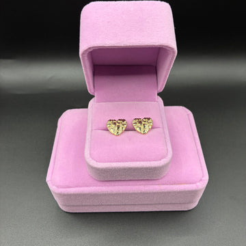 Women Nugget heart earrings 14k gold plated