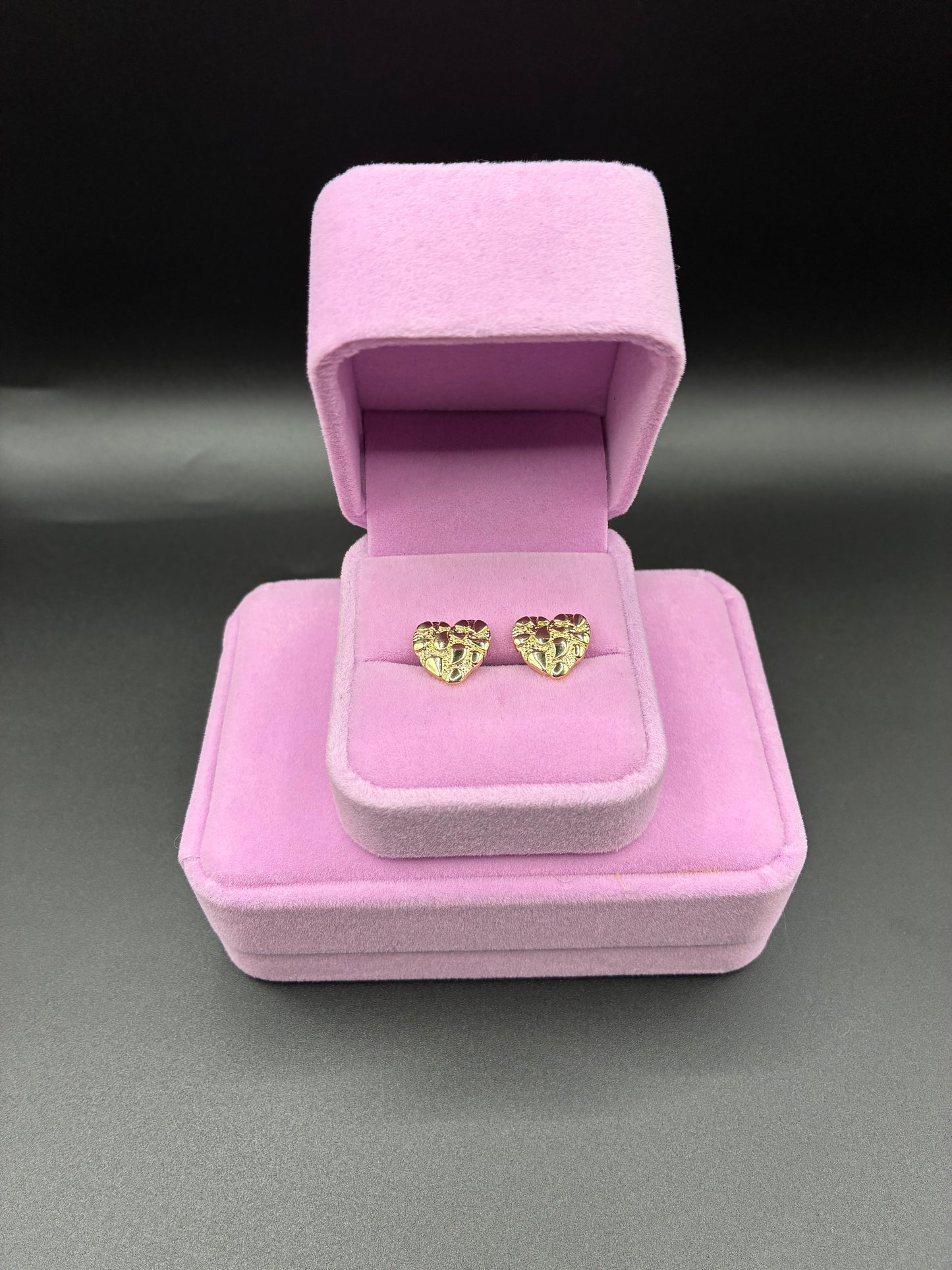 Women Nugget heart earrings 14k gold plated