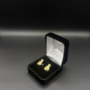 Men Money Bag Earrings 14k Gold Plated