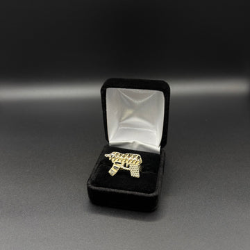 Men Gun Ring 14k Gold Plated