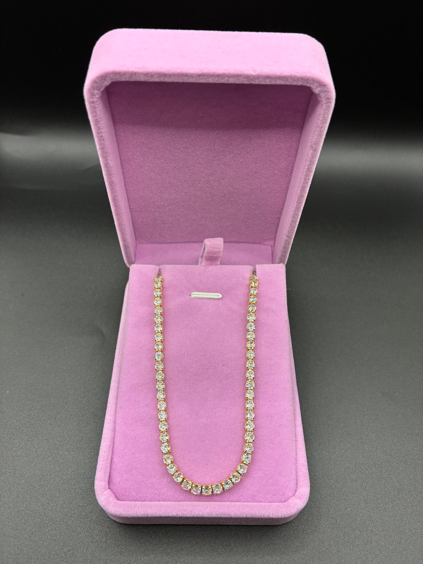 Women tennis chain 14k gold plated