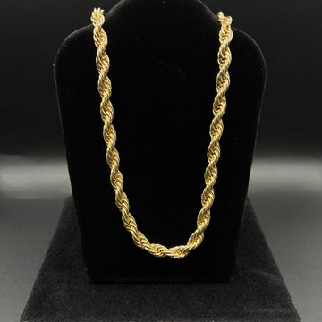 Men 24in rope chain 14k gold plated