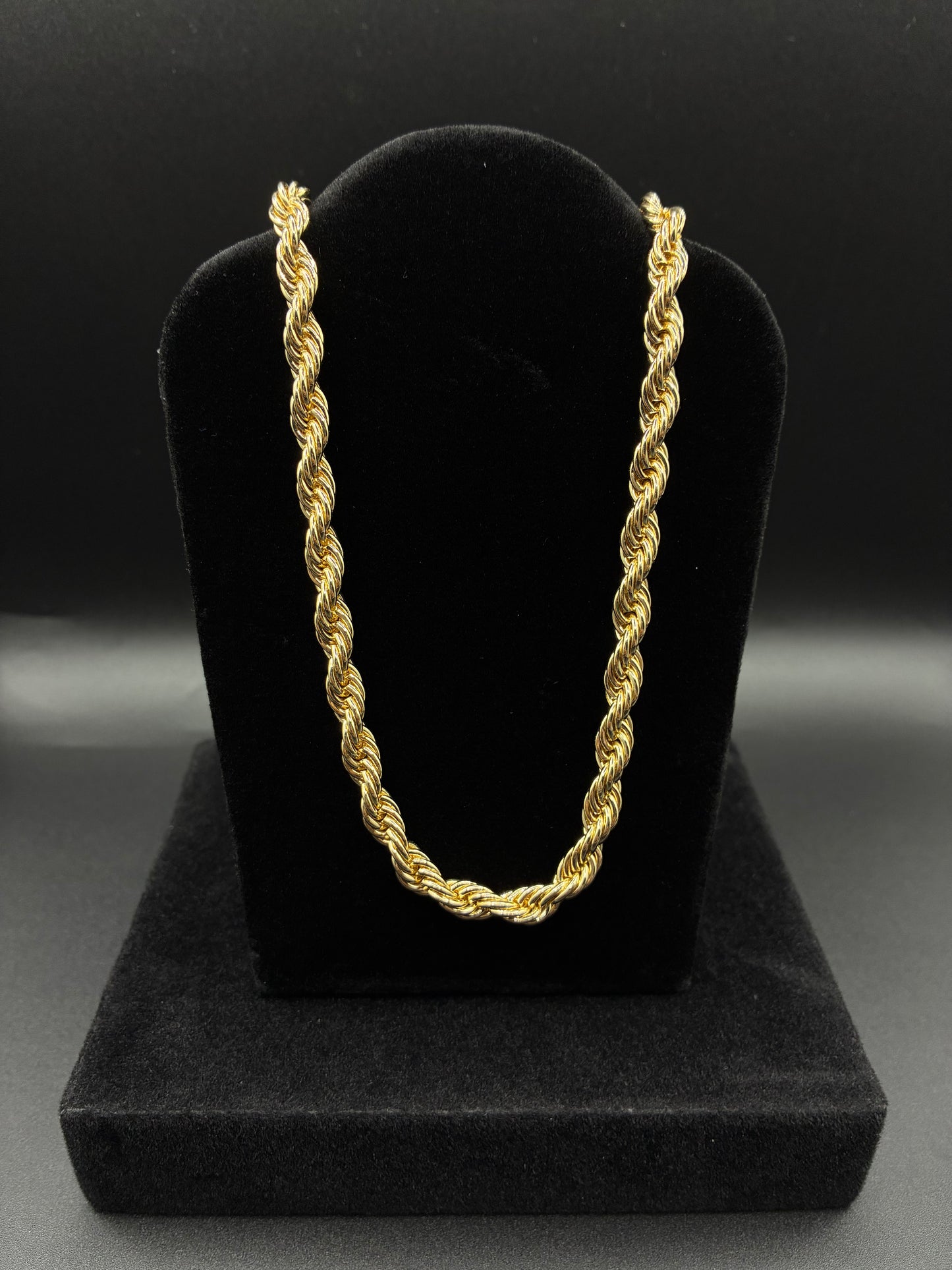 Men 24in rope chain 14k gold plated