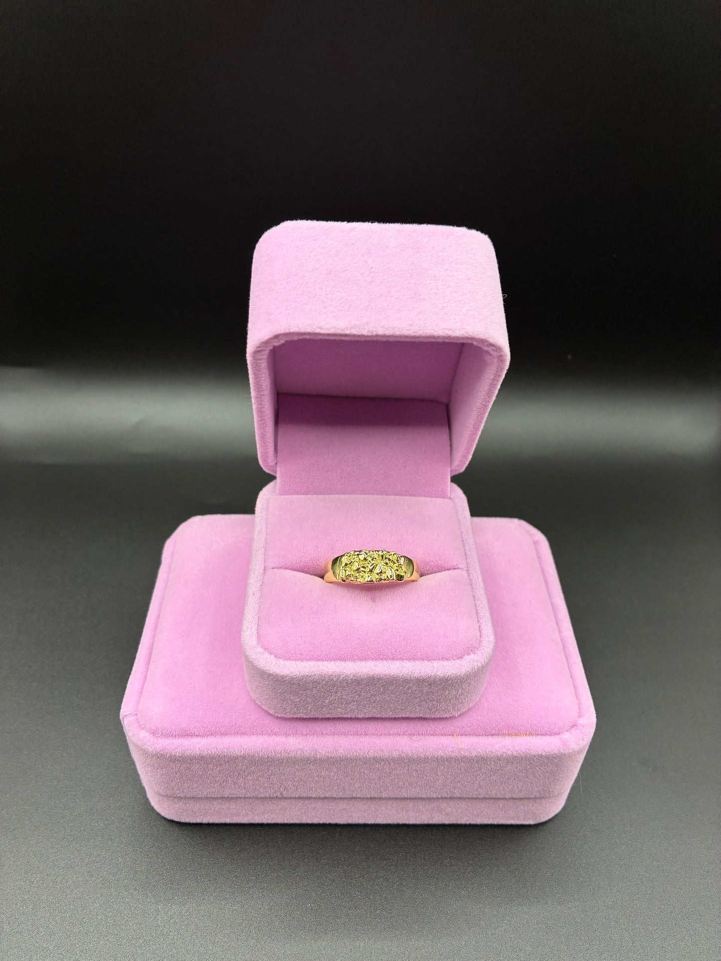 Women Nugget ring 14k gold plated