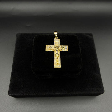 Men last supper cross 14k gold plated