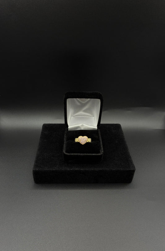 Women heart bling Rolex 14k gold