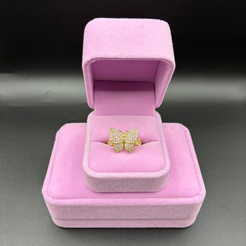 Women Pink Rolex 14k Gold Plated Ring