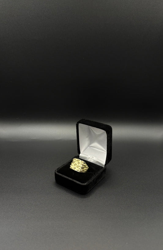 Men Nugget Rings 14k Gold Plated