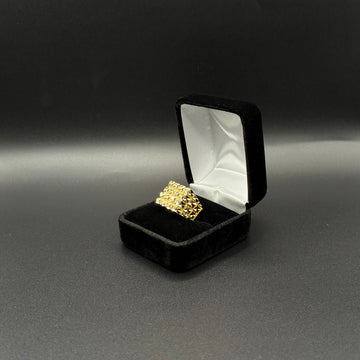 Men Diamond cut 14k gold plated ring