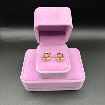Women heart hoops 14k gold plated