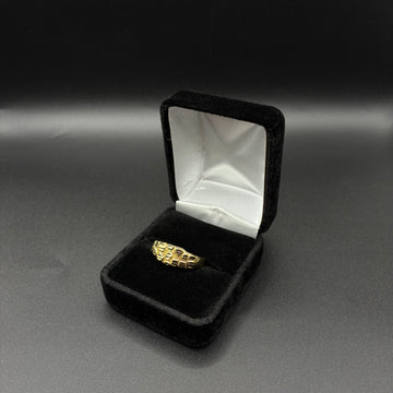 Men nugget ring 14k gold plated
