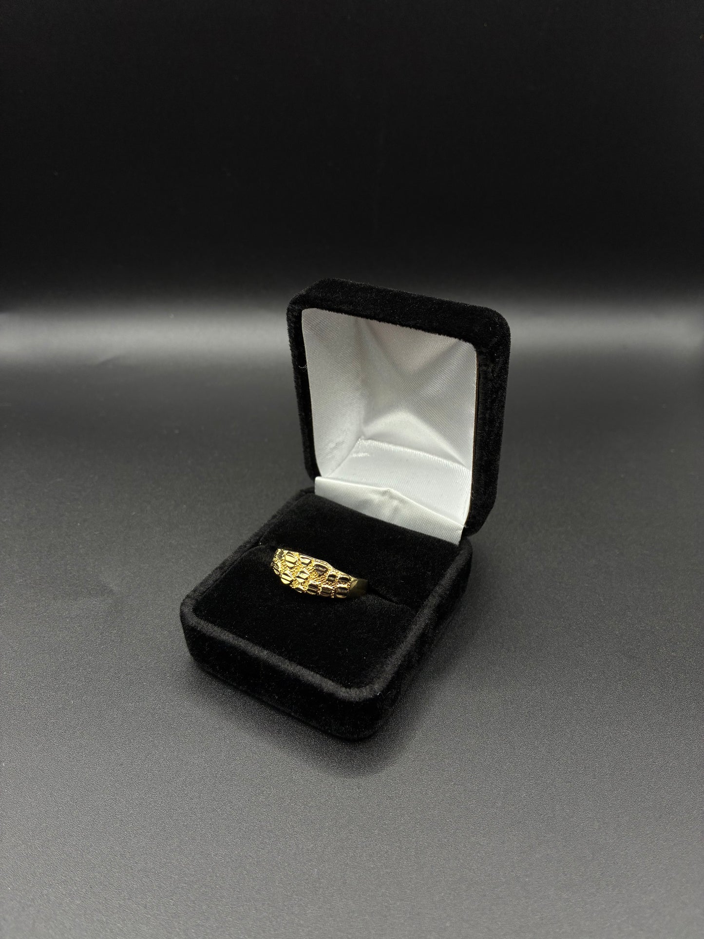 Men nugget ring 14k gold plated