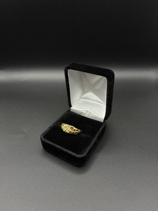 Men nugget ring 14k gold plated