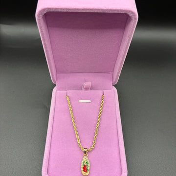 Women Virgin Mary pendant and chain 14k gold plated