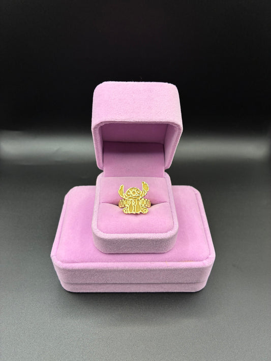 Women Lilo & Stitch 14k Gold Plated Ring