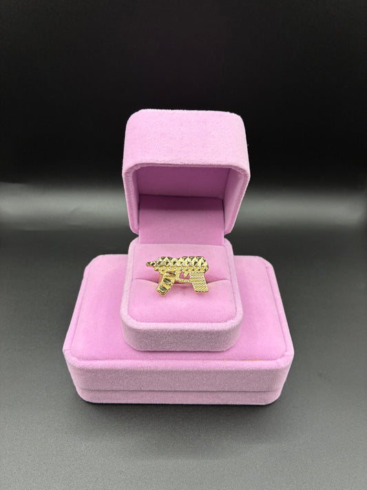 Women Gun 14k Gold Plated Ring