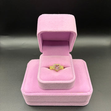 Women pink heart Rolex 14k gold plated