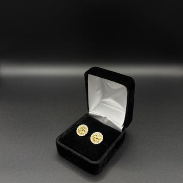 Men CZ Nugget Earring 14k Gold Plated