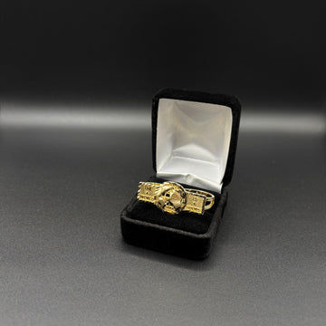 Men World Is Yours Double Finger Ring 14k Gold Plated