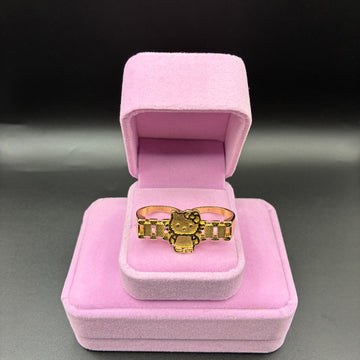 Women HK Double Finger Ring 14k Gold Plated