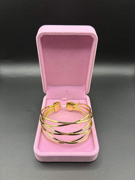 Women bangle Bracelet 14k gold plated