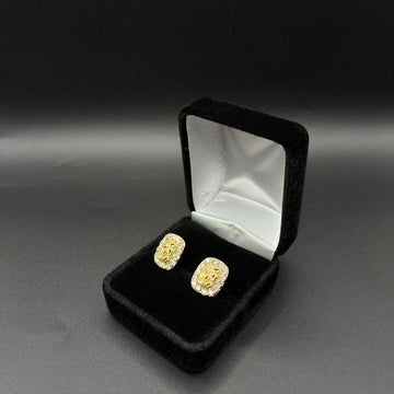 Men nugget earrings 14k gold plated