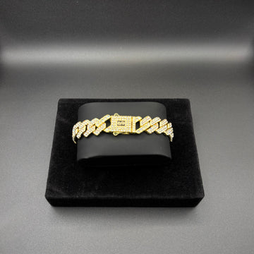 Men CZ Diamond 8mm Bracelet 14k Gold Plated