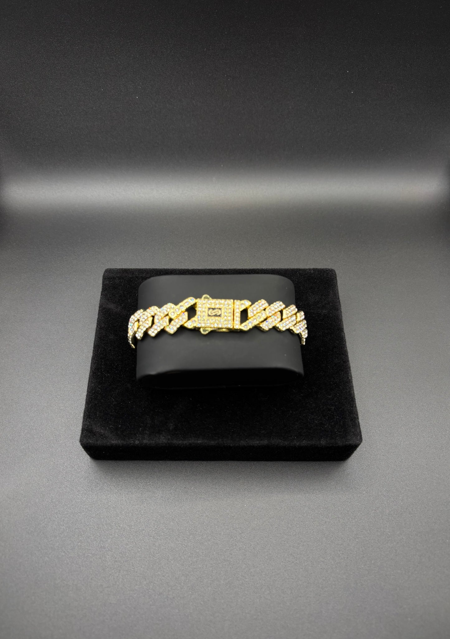 Men CZ Diamond 8mm Bracelet 14k Gold Plated