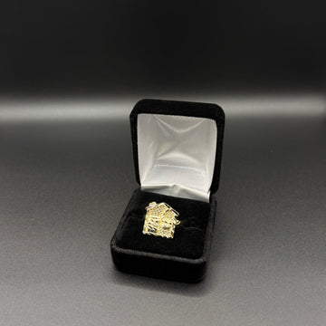 Men Trap House Ring 14k Gold Plated
