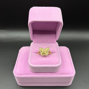 Women Nugget butterfly ring 14k gold plated