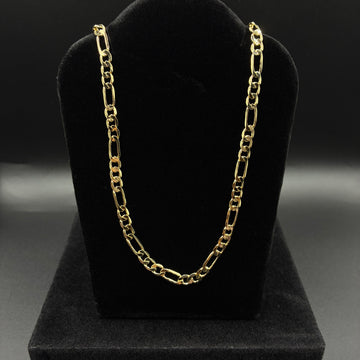 Men 24in figaro chain 14k gold plated
