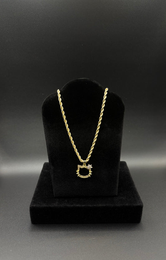 Women HK Pendant & Chain 14k Gold Plated