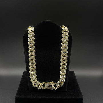Men CZ Diamond 20 Inch Necklace 14k Gold Plated