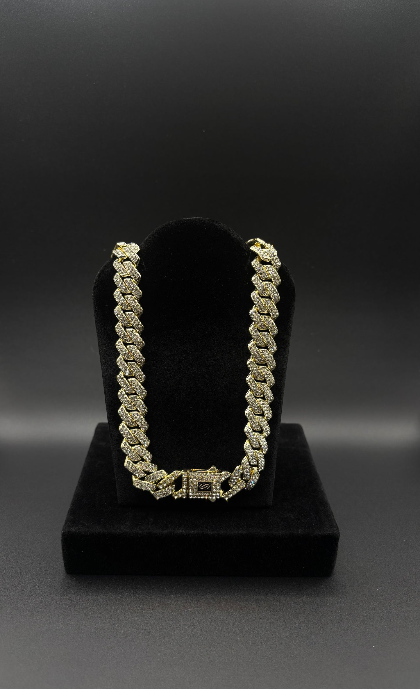 Men CZ Diamond 20 Inch Necklace 14k Gold Plated