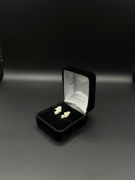 Men Nugget Earrings 925. Silver