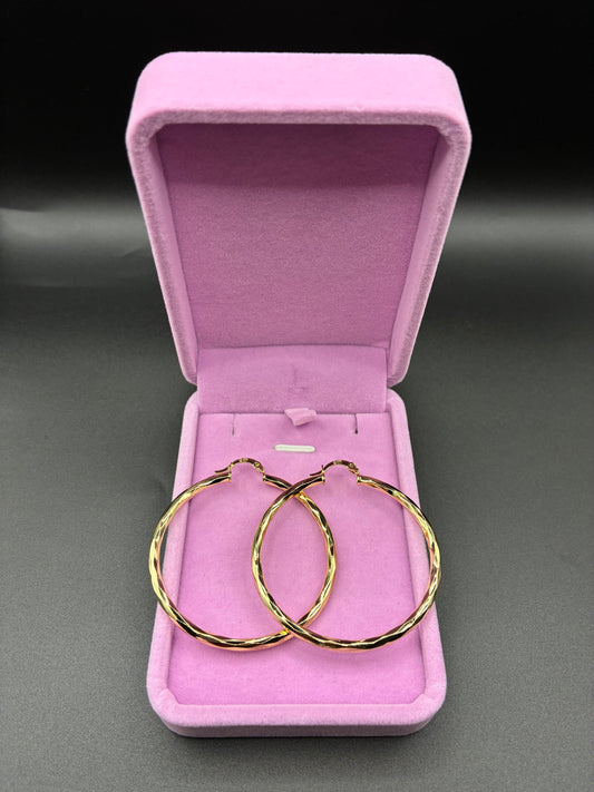 Women hoop earrings 14k gold plated