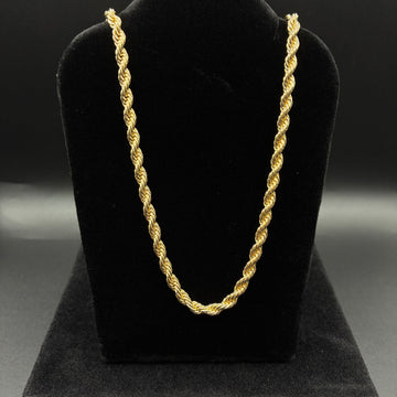 Men 24in rope chain 14k gold plated