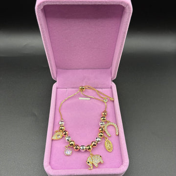 Women charm bracelet 14k gold plated