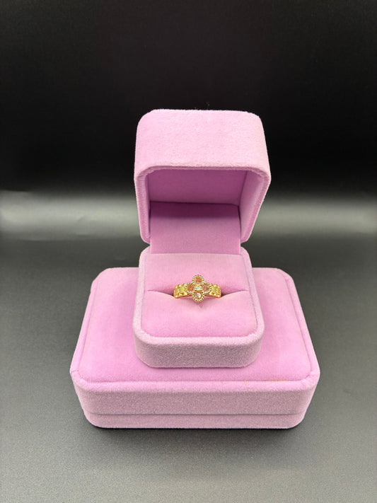 Women pink clover Rolex 14k gold plated