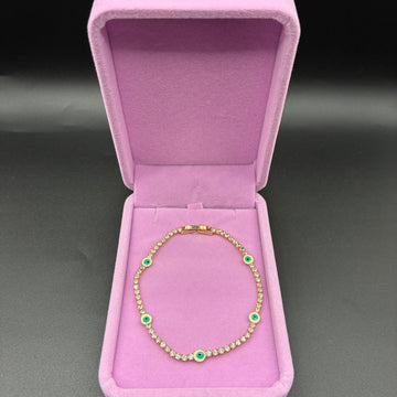 Women evil eye bracelet 14k gold plated