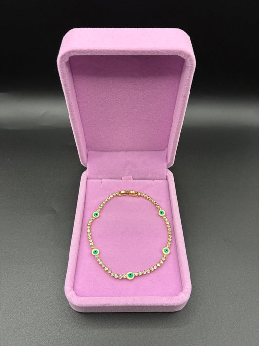 Women evil eye bracelet 14k gold plated