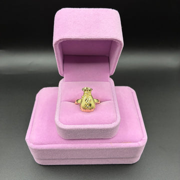 Women money bag ring 14k gold plated