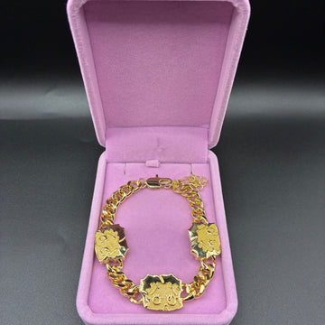 Women Bb Cuban bracelet 14k gold plated