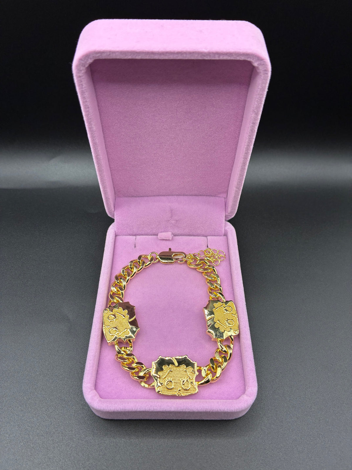 Women Bb Cuban bracelet 14k gold plated
