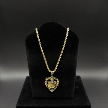 Women HK Rolex Heart Chain & Pendant 14k Gold Plated